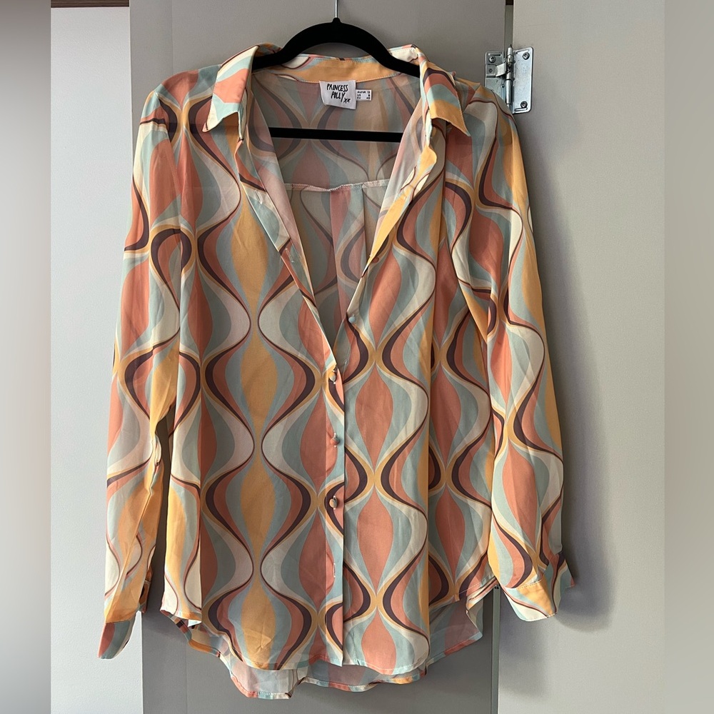 Princess Polly Retro Patterned Button Down - image 1